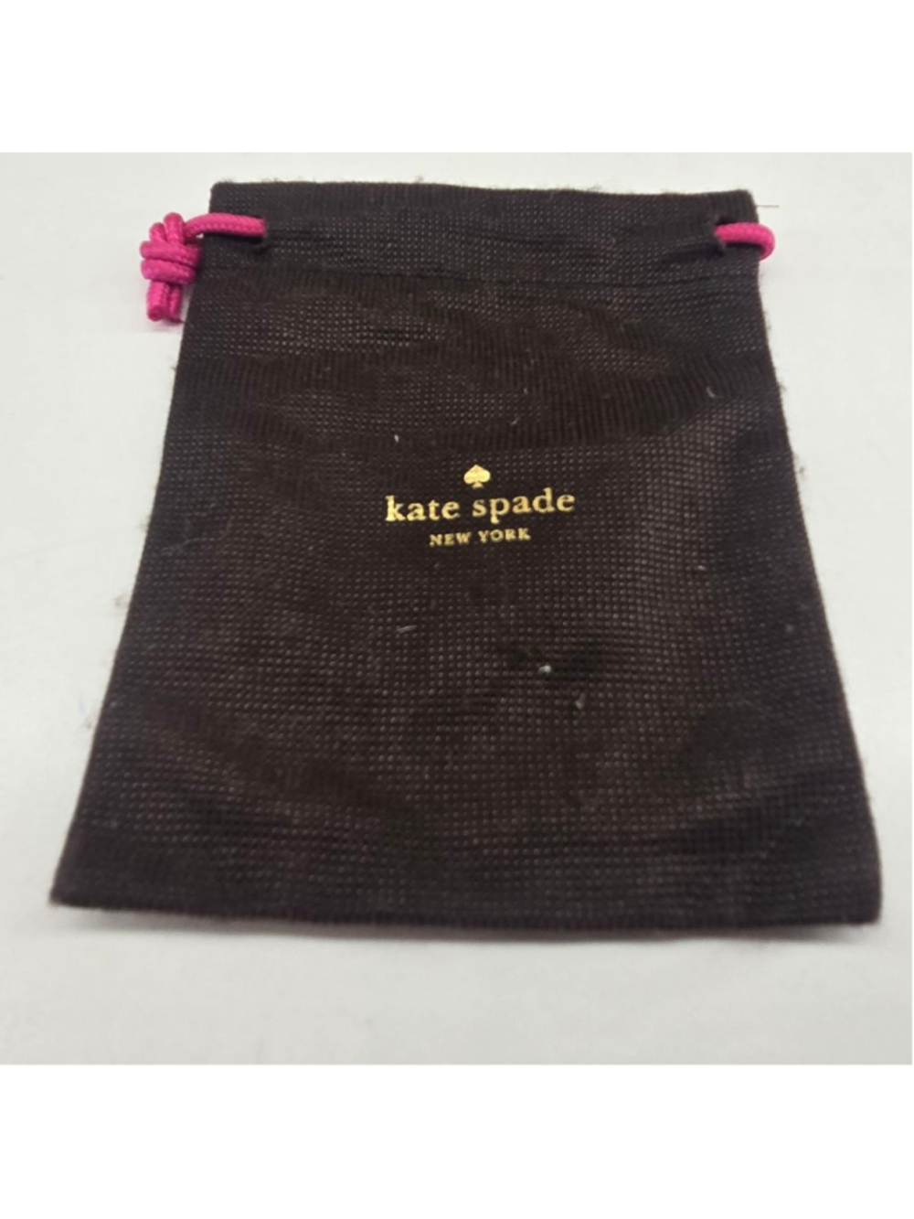 Kate Spade Black Pink Mini Jewelry Duster Drawstring Bag 6" Pouch Makeup Bag